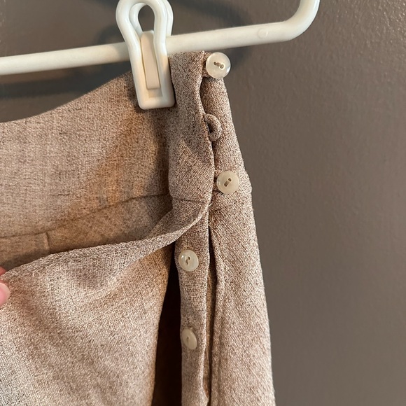 Vintage poly/linen ballet skirt - mid waist with asymmetrical layers - oatmeal - Picture 3 of 9